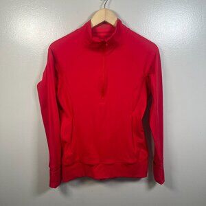 Athleta Whittier Peak Half Zip Pullover Jacket Size Small Hibiscus Red Athletic